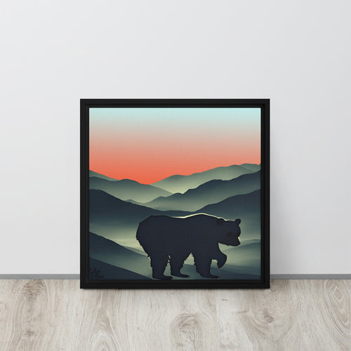 Appalachian Black Bear Framed Canvas