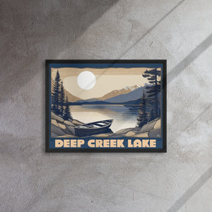 Vintage Deep Creek Lake Framed Canvas