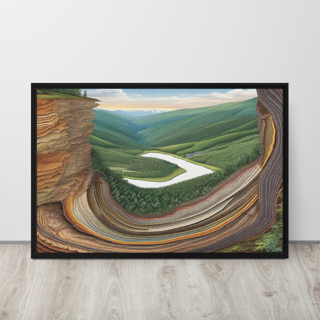 Appalachian Cross Section Abstract Art on Framed Canvas