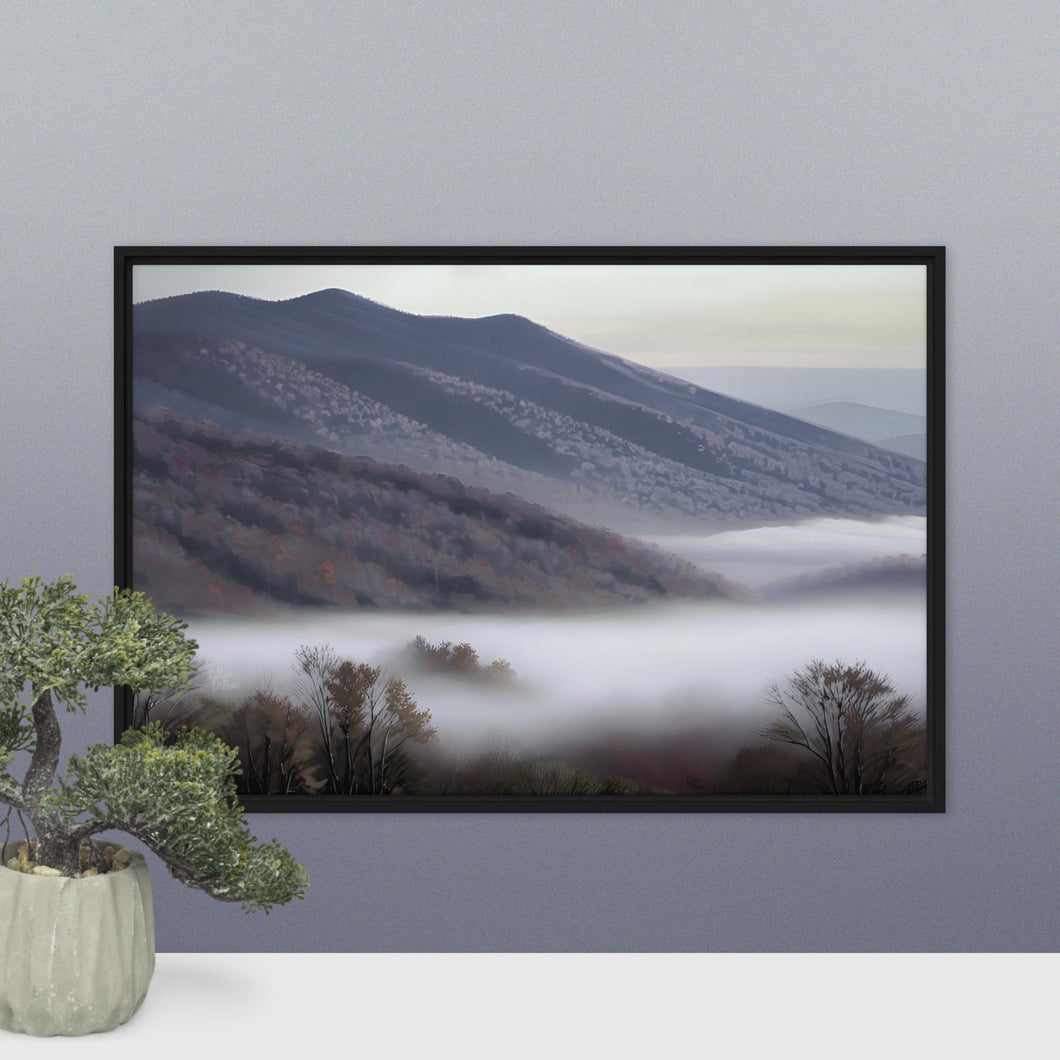 Foggy Appalachian Mountains -Framed canvas