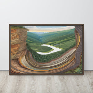 Appalachian Cross Section Abstract Art on Framed Canvas