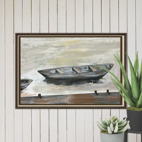Row Boat on Deep Creek Lake - Framed Canvas