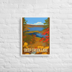 Vntage Deep Creek Lake Framed Canvas