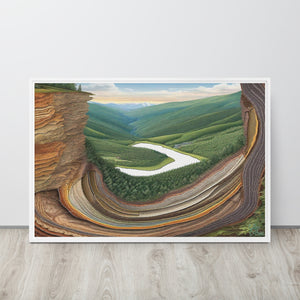 Appalachian Cross Section Abstract Art on Framed Canvas